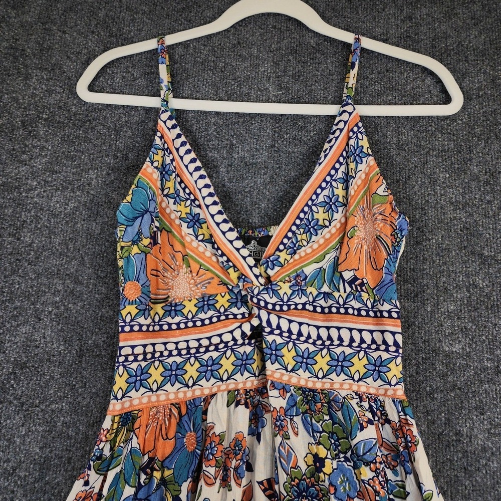 Angie Women Boho Prairie Cottagecore Festival Tiered Maxi Dress Rayon Size S NWT - Picture 4 of 13